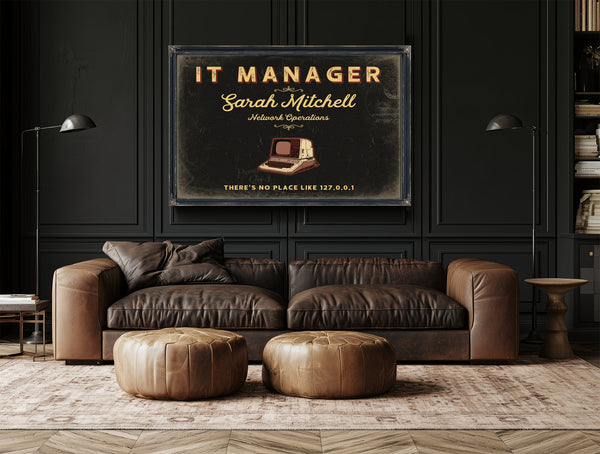 Personalized IT Manager Sign, There's No Place Like 127.0.0.1, Black & Gold, image 17