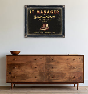 Personalized IT Manager Sign, There's No Place Like 127.0.0.1, Black & Gold, image 19