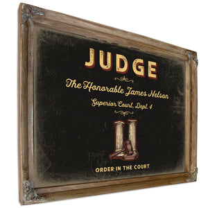 Personalized Judge Sign, Order in the Court, Black & Gold, image 6