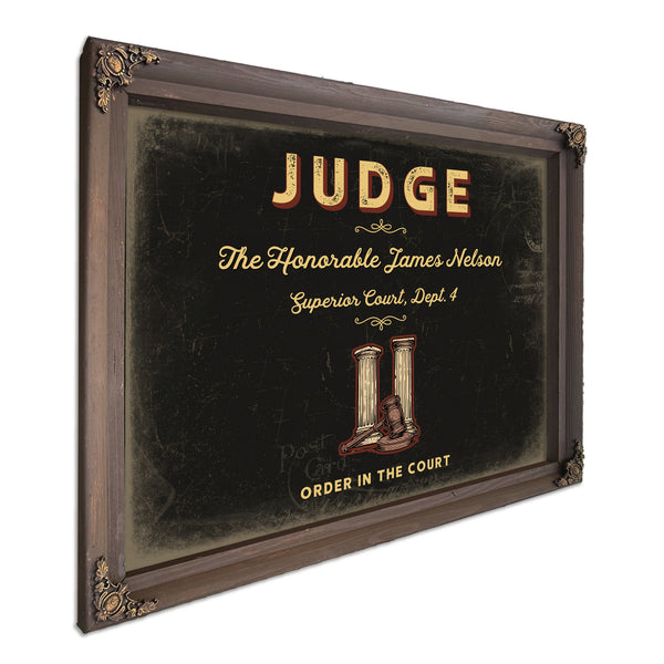 Personalized Judge Sign, Order in the Court, Black & Gold, image 7