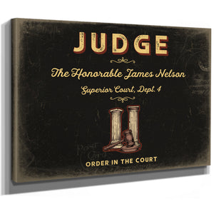 Personalized Judge Sign, Order in the Court, Black & Gold, image 8