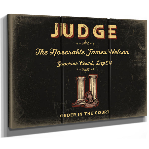 Personalized Judge Sign, Order in the Court, Black & Gold, image 14
