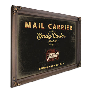 Personalized Mail Carrier Sign, Neither Snow Nor Rain, Black & Gold, image 7
