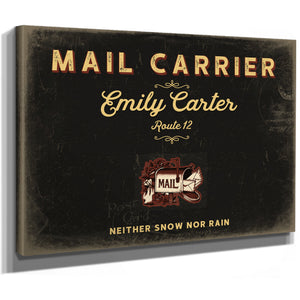 Personalized Mail Carrier Sign, Neither Snow Nor Rain, Black & Gold, image 8