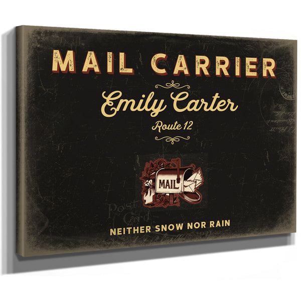 Personalized Mail Carrier Sign, Neither Snow Nor Rain, Black & Gold, image 8