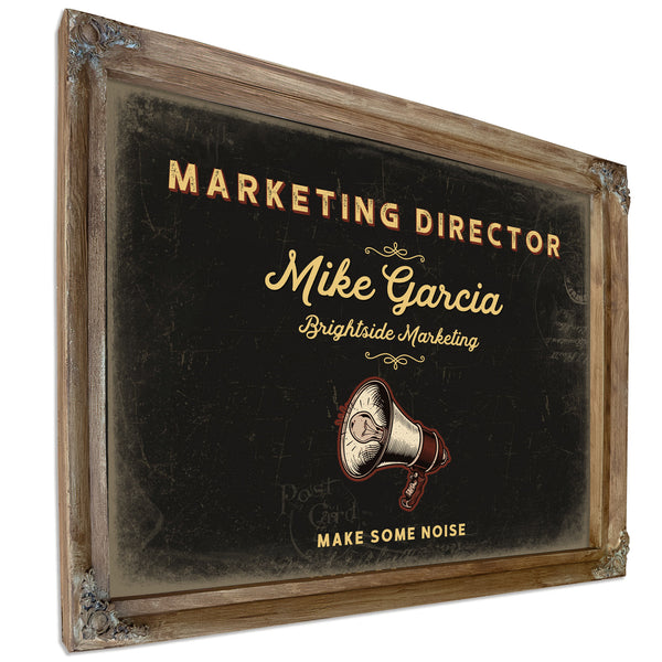 Personalized Marketing Director Sign, Make Some Noise, Black & Gold, image 6