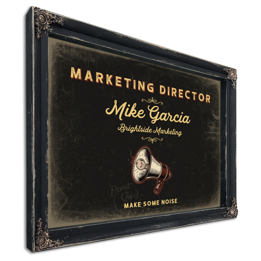 Personalized Marketing Director Sign, Make Some Noise, Black & Gold, image 1