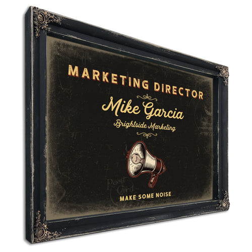 Personalized Marketing Director Sign, Make Some Noise, Black & Gold, image 1