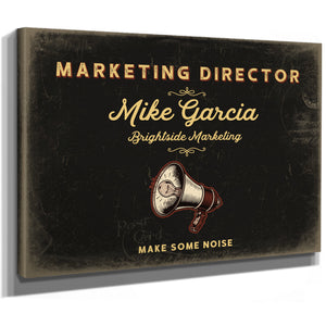 Personalized Marketing Director Sign, Make Some Noise, Black & Gold, image 8