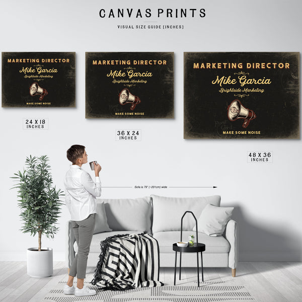 Personalized Marketing Director Sign, Make Some Noise, Black & Gold, image 10