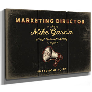 Personalized Marketing Director Sign, Make Some Noise, Black & Gold, image 14
