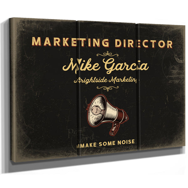 Personalized Marketing Director Sign, Make Some Noise, Black & Gold, image 14