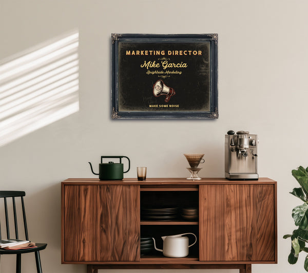 Personalized Marketing Director Sign, Make Some Noise, Black & Gold, image 15