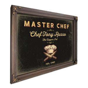 Personalized Master Chef Sign, Yes, Chef, Black & Gold, image 7