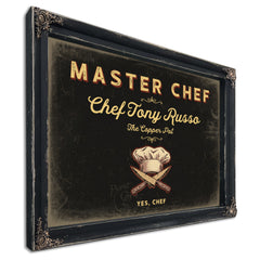 Personalized Master Chef Sign, Yes, Chef, Black & Gold, image 1