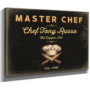 Personalized Master Chef Sign, Yes, Chef, Black & Gold, image 8