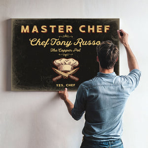 Personalized Master Chef Sign, Yes, Chef, Black & Gold, image 9