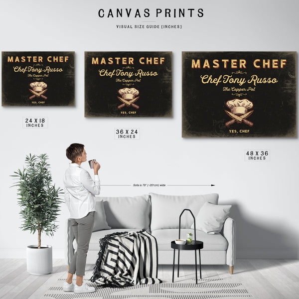 Personalized Master Chef Sign, Yes, Chef, Black & Gold, image 10