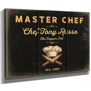 Personalized Master Chef Sign, Yes, Chef, Black & Gold, image 14