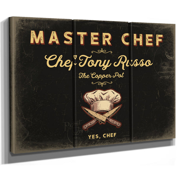 Personalized Master Chef Sign, Yes, Chef, Black & Gold, image 14