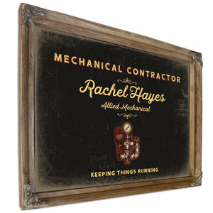 Personalized Mechanical Contractor Sign, Keeping Things Running, Black & Gold, image 6