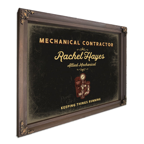 Personalized Mechanical Contractor Sign, Keeping Things Running, Black & Gold, image 7