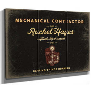 Personalized Mechanical Contractor Sign, Keeping Things Running, Black & Gold, image 14