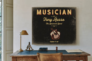 Personalized Musician Sign, Turn It Up, Black & Gold, image 2