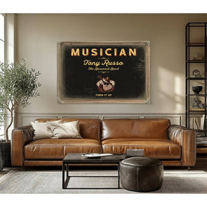 Personalized Musician Sign, Turn It Up, Black & Gold, image 3