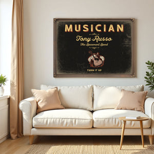 Personalized Musician Sign, Turn It Up, Black & Gold, image 5