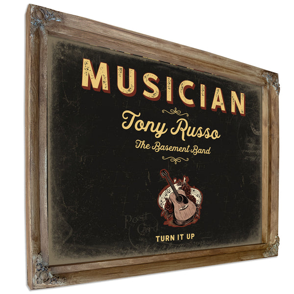 Personalized Musician Sign, Turn It Up, Black & Gold, image 6