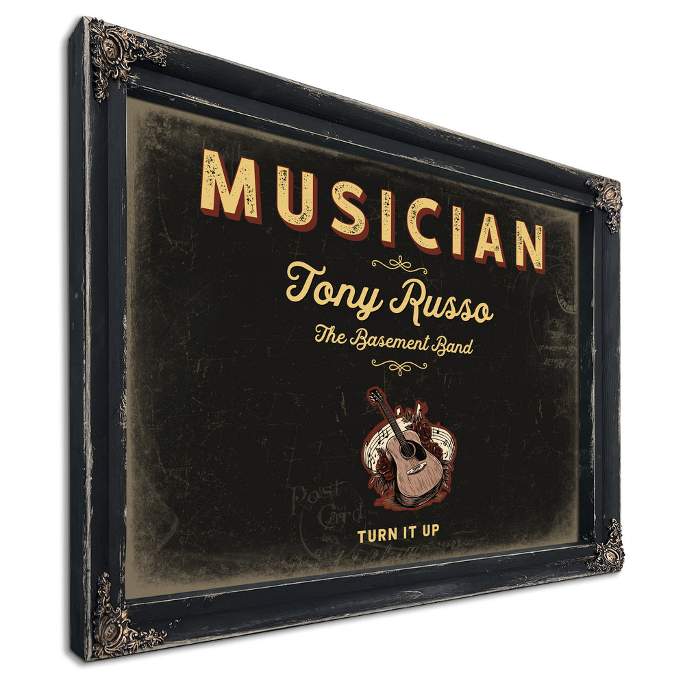 Personalized Musician Sign, Turn It Up, Black & Gold, image 1