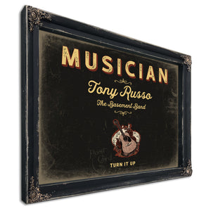 Personalized Musician Sign, Turn It Up, Black & Gold, image 1