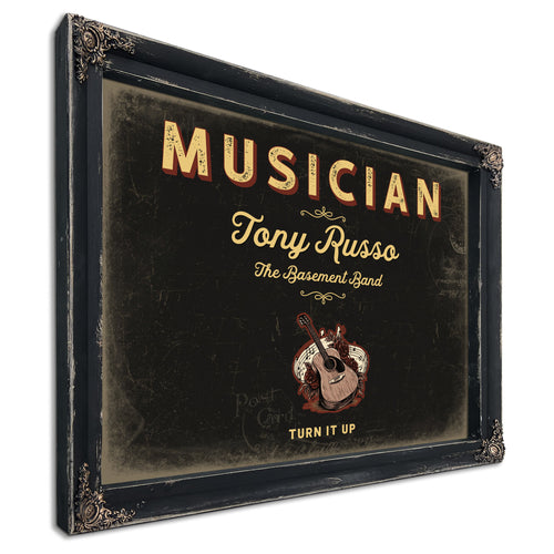 Personalized Musician Sign, Turn It Up, Black & Gold, image 1