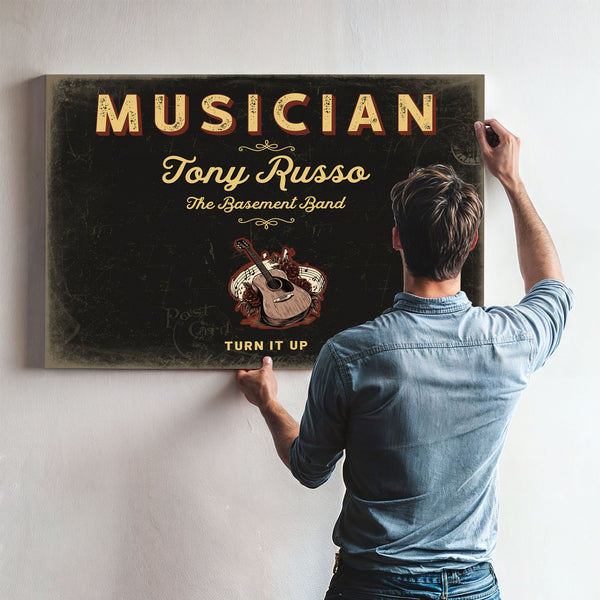 Personalized Musician Sign, Turn It Up, Black & Gold, image 9