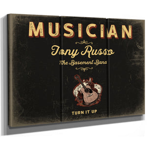 Personalized Musician Sign, Turn It Up, Black & Gold, image 14
