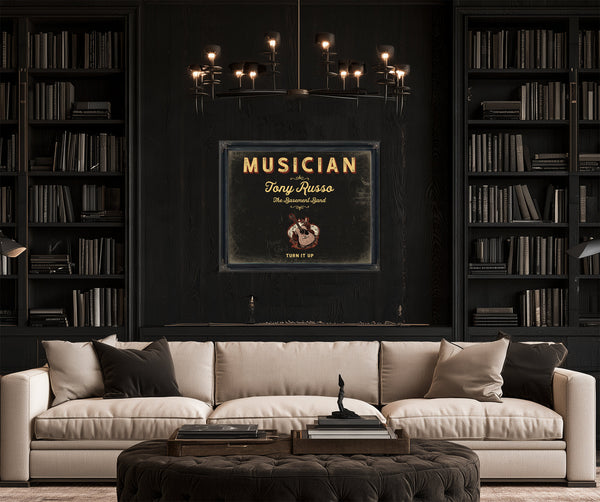 Personalized Musician Sign, Turn It Up, Black & Gold, image 16