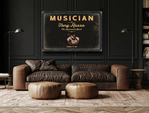 Personalized Musician Sign, Turn It Up, Black & Gold, image 17