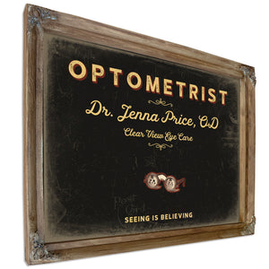 Personalized Optometrist Sign, Seeing Is Believing, Black & Gold, image 6