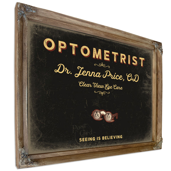 Personalized Optometrist Sign, Seeing Is Believing, Black & Gold, image 6
