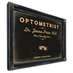 Personalized Optometrist Sign, Seeing Is Believing, Black & Gold, image 1