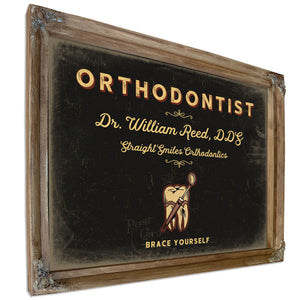 Personalized Orthodontist Sign, Brace Yourself, Black & Gold, image 6