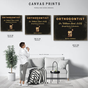 Personalized Orthodontist Sign, Brace Yourself, Black & Gold, image 10