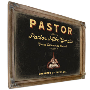 Personalized Pastor Sign, Shepherd of the Flock, Black & Gold, image 6