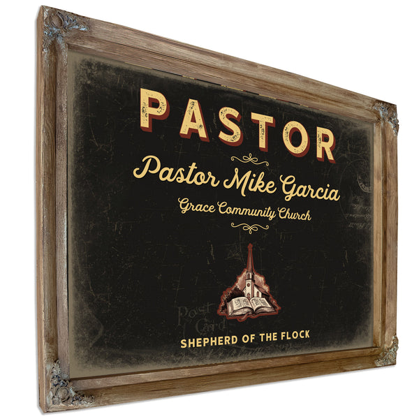 Personalized Pastor Sign, Shepherd of the Flock, Black & Gold, image 6