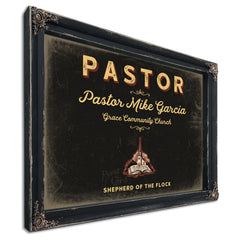 Personalized Pastor Sign, Shepherd of the Flock, Black & Gold, image 1