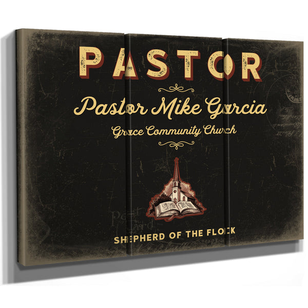 Personalized Pastor Sign, Shepherd of the Flock, Black & Gold, image 14