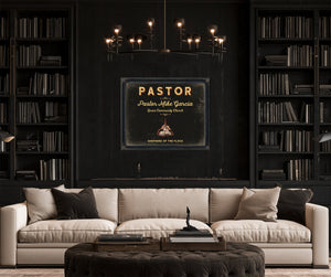 Personalized Pastor Sign, Shepherd of the Flock, Black & Gold, image 16