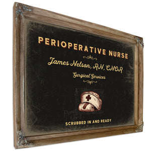 Personalized Perioperative Nurse Sign, Scrubbed In and Ready, Black & Gold, image 6