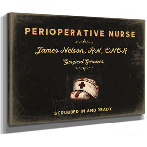 Personalized Perioperative Nurse Sign, Scrubbed In and Ready, Black & Gold, image 8